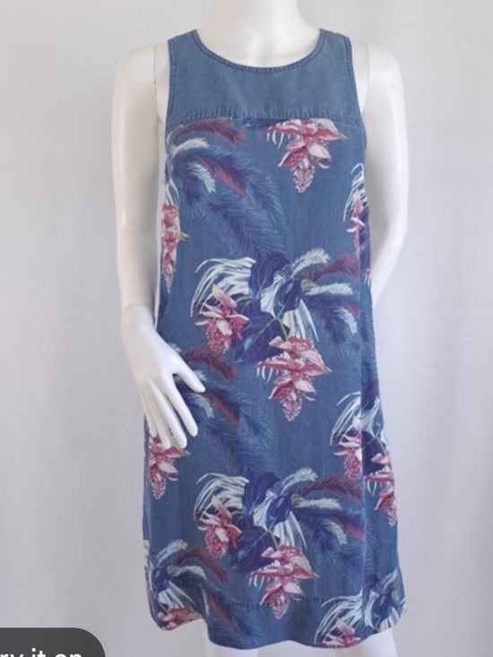 Tommy Bahama Dresses & Skirts - Tommy Bahama Blue Floral Chambray Mini Dress